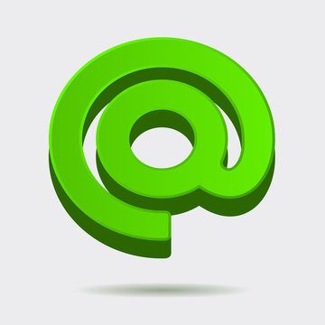 Mail Dog Abstract Symbol in 3D Style. Vector