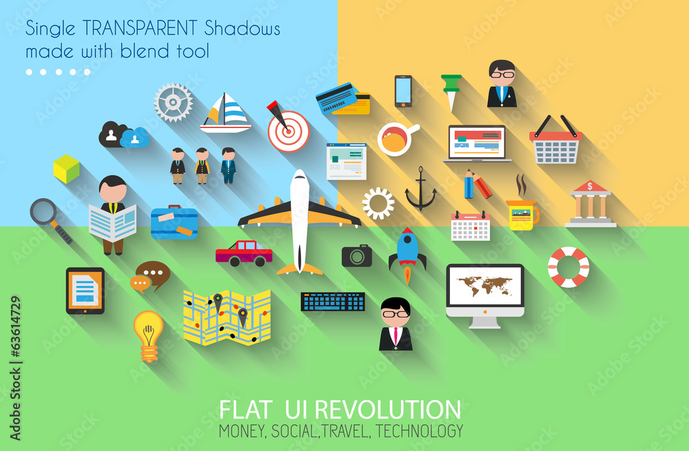 Poster flat style ui icons to use for your business project