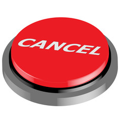 Button with word Cancel, 3D illustration