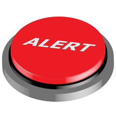 Button with word Alert, 3D illustration