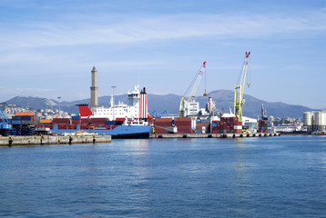 Cargo terminal in the Port of Genoa