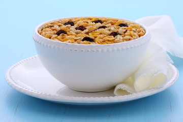 Delicious organic muesli cereal