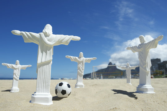 Team of Cristo Football Players Ipanema Beach Rio