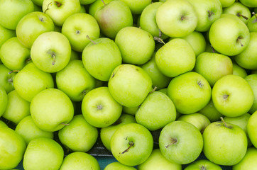 Green Apple Background, shallow depth of field.