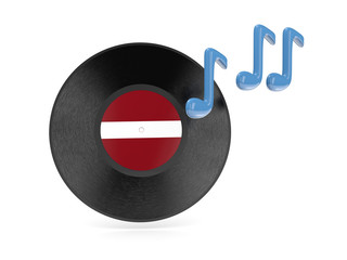 Vinyl disk with flag of latvia