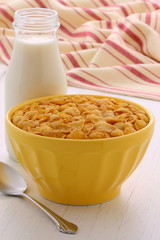 Healthy corn flakes breakfast