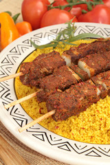 brochettes et semoule