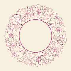 Strawberry round label