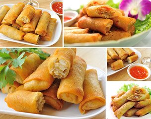 Fried Chinese Traditional Spring rolls food