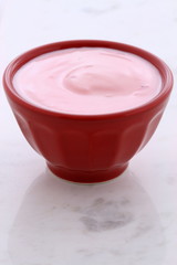Fresh strawberry yogurt