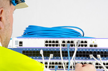 Server and wires during check-up