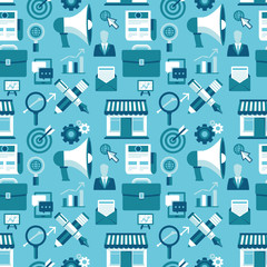 Vector seamless pattern with marketing icons