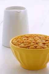 Healthy corn flakes breakfast