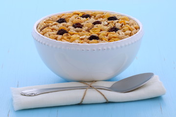 Delicious organic muesli cereal