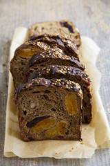 Holiday home-made bread with dried fruits.