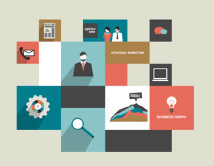 Infographics flat box diagram.