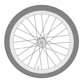 cartoon image of bicycle wheel