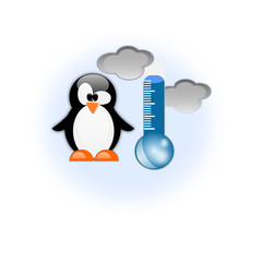 Icona freddo con termometro