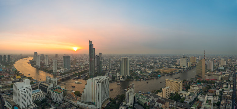 Bangkok Panorama with sunset