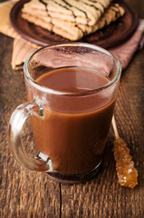 cocoa in a glass cup