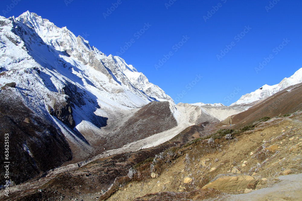 Wall mural Footpath near Manaslu