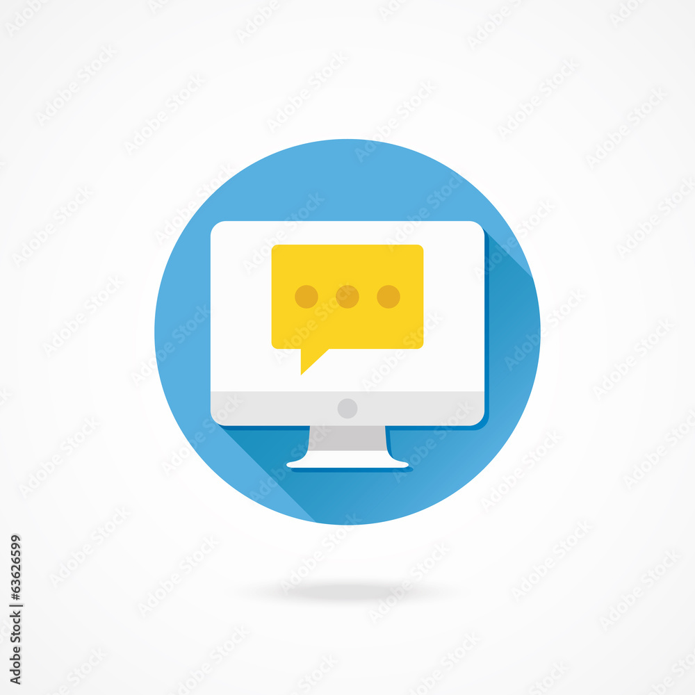Poster vector computer display chat or message icon