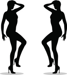 Obraz na płótnie Canvas female legs with high heels