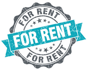 Fototapeta premium For rent turquoise grunge retro vintage isolated seal