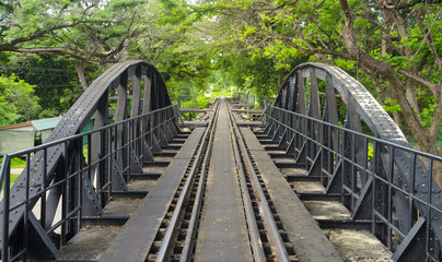 Obraz premium view of the railway track on a sunny day