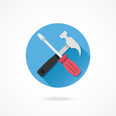 Vector Hammer and Screwdriver Icon