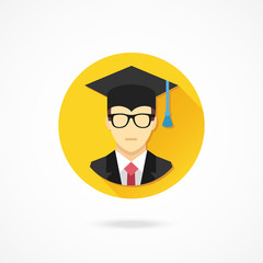 Vector Graduation Man Icon