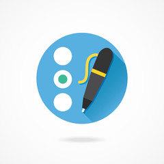 Vector Quiz or Radio Buttons and Pen Icon