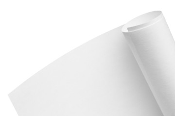 Roll of blank paper on a white background