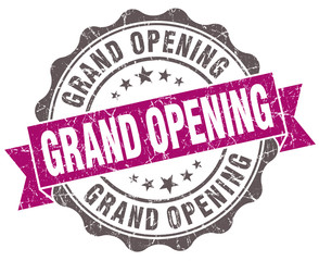 Grand opening violet grunge retro vintage isolated seal
