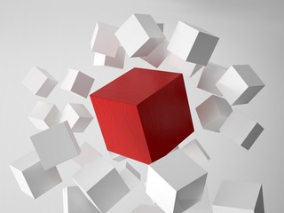 3d rendering of cubes