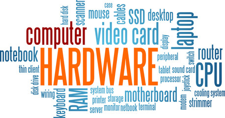 Computer Hardware Word Cloud Bubble Tag Tree Vector