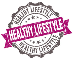 Healthy lifestyle violet grunge retro vintage isolated seal