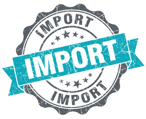 Fototapeta premium Import turquoise grunge retro vintage isolated seal