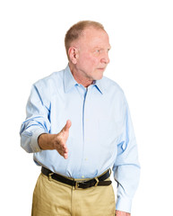 I don't want to shake your hand offended grumpy old man 