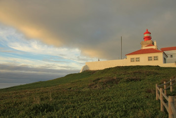 Fototapeta na wymiar Lighthouse in the most west point of the Europe (Cabo da Roca) 