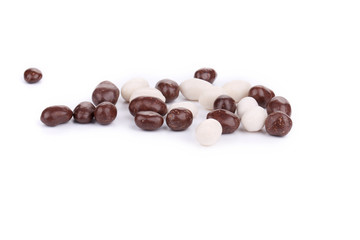 Chocolate covered dragees.