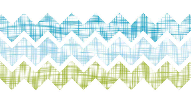 Fabric textured chevron stripes horizontal seamless pattern