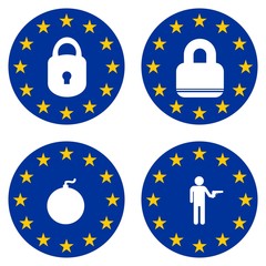 Sécurité dans 4 drapeaux européens