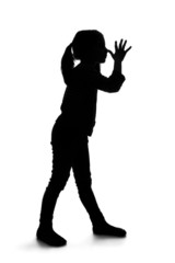 Silhouette of little girl
