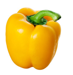 Yellow bell pepper isolated on white