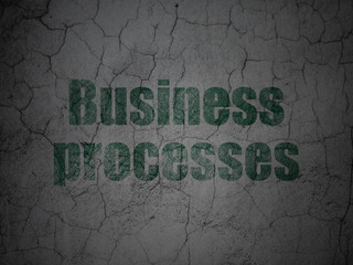 Business concept: Business Processes on grunge wall background