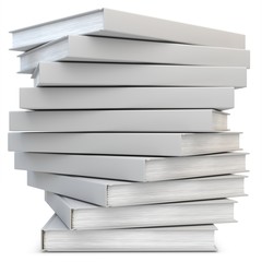 3d blank books in a stack