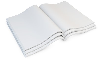 3d stack of blank open magazines