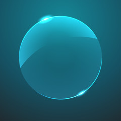 Vector glass blue circle icon. Eps10