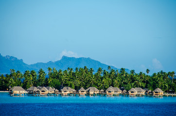 Luxury overwater bungalows with view of South Pacific Ocean - 63641377